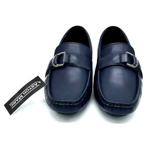 Aston Marc Men's Charter Side Buckle Loafers Shoes Color Navy US 8.5M - With Box - Picture 1 of 11